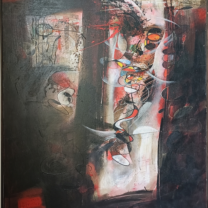 I Wayan Wirawan, Untitled (Black Abstract), 1998 
Mixed media on canvas
140 x 120 cm (visible), 143 x 123 x 4 cm (framed)
